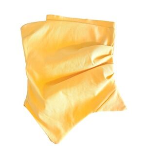 Zara Womens Yellow Asymmetric Strapless Ruched Corset Top Side Zip Size S 306/S